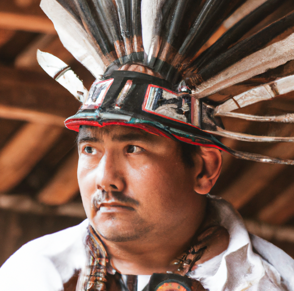 native man with traditional hat