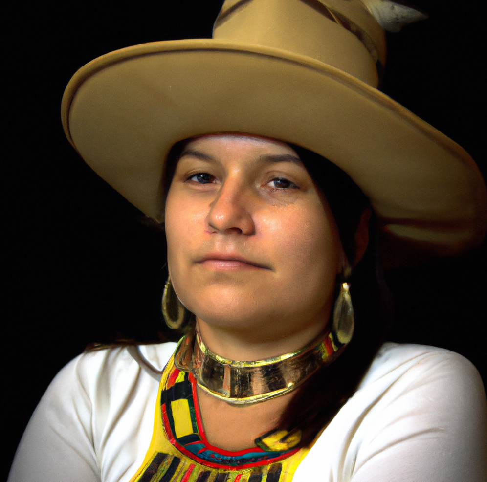 native woman with traditional hat